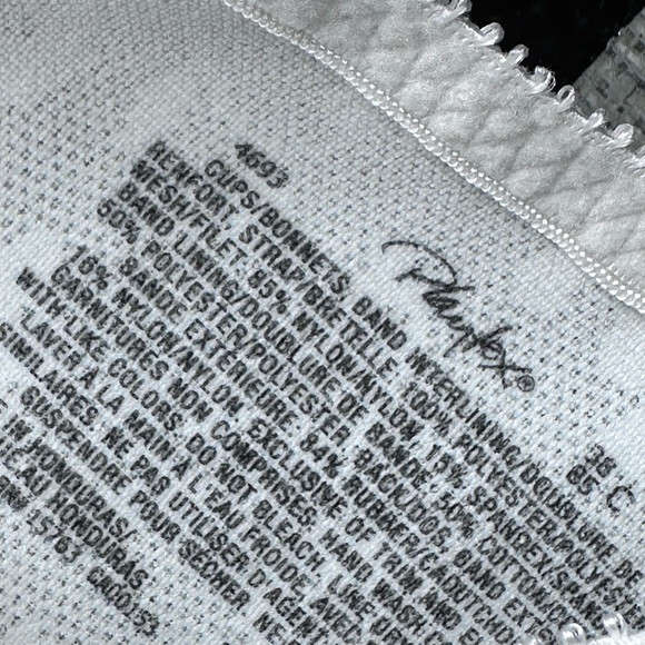 Playtex Floral Print 38C White Bra Wireless Back Closure Style 4693 - Picture 5 of 10